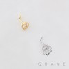 HEART-SHAPED DESIGN CENTERED WITH A MULTI CZ CROSS INLAID 316L SURGICAL STEEL L-SHAPE NOSE RING BOX HEART-SHAPED DESIGN CENTERED WITH A MULTI CZ CROSS INLAID 316L SURGICAL STEEL L-SHAPE NOSE RING BOX
